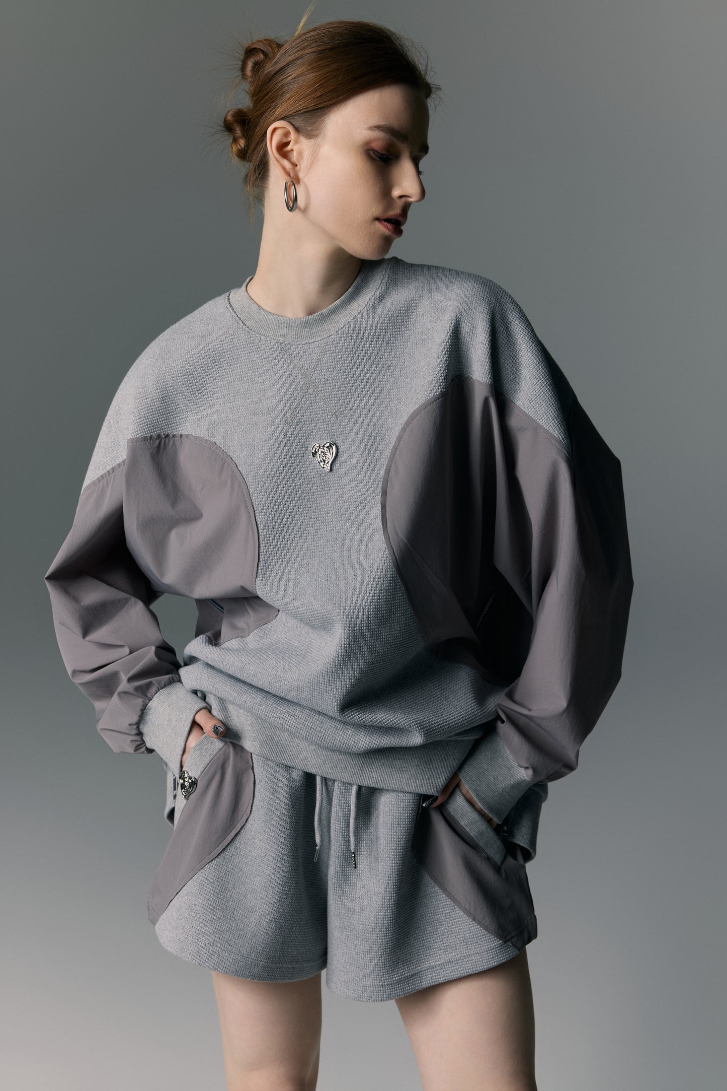 With Love switching Tee L/S, Gray