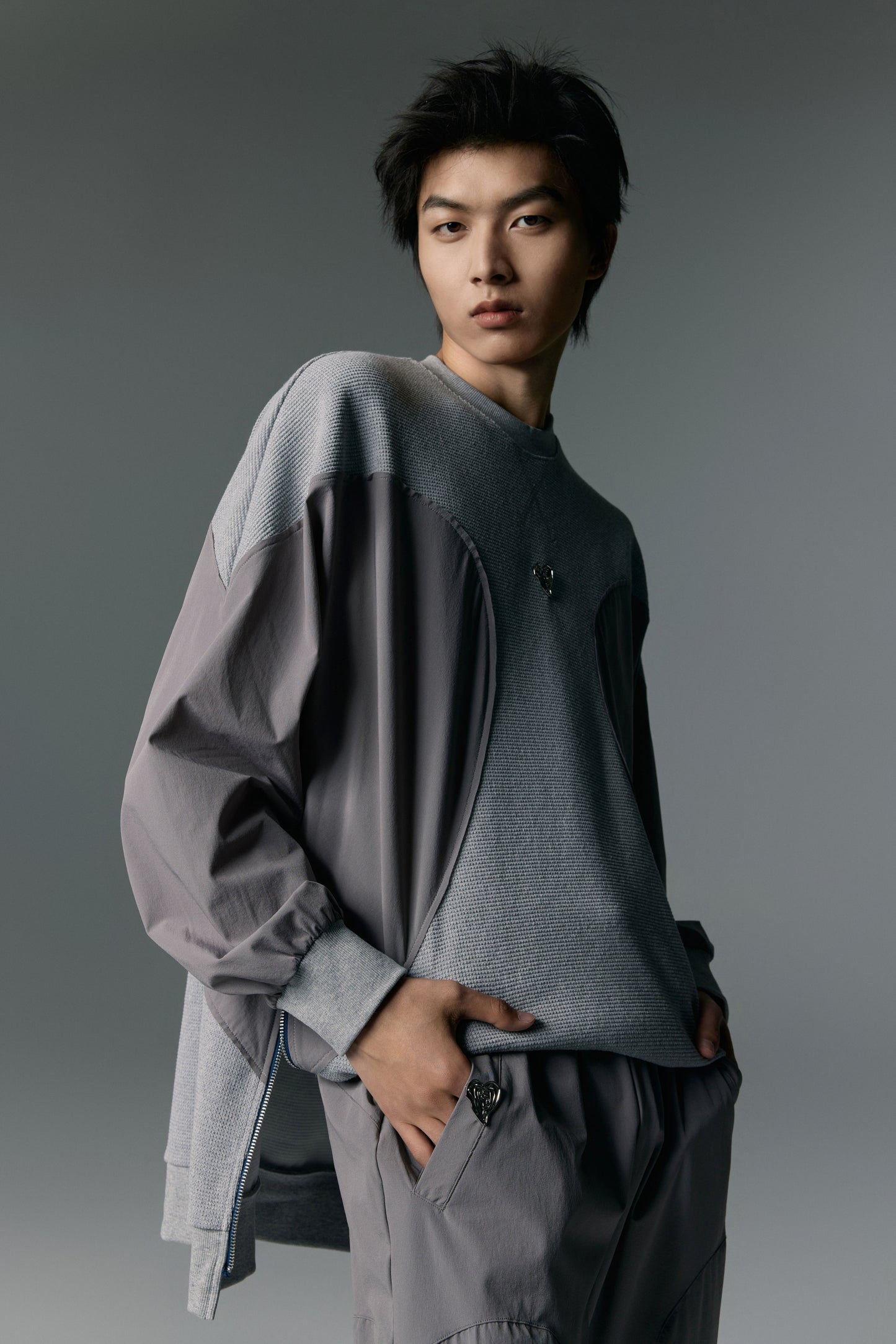 With Love switching Tee L/S, Gray