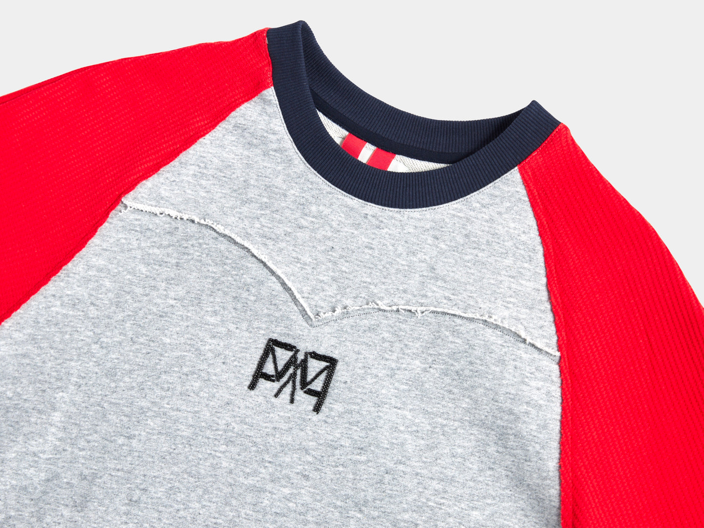 Logo Bicolor Tee, Red/Gray