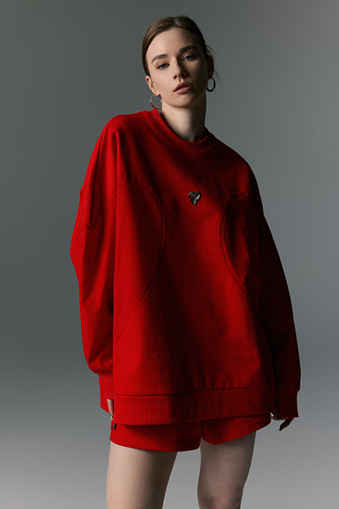 With Love switching Tee L/S, Red