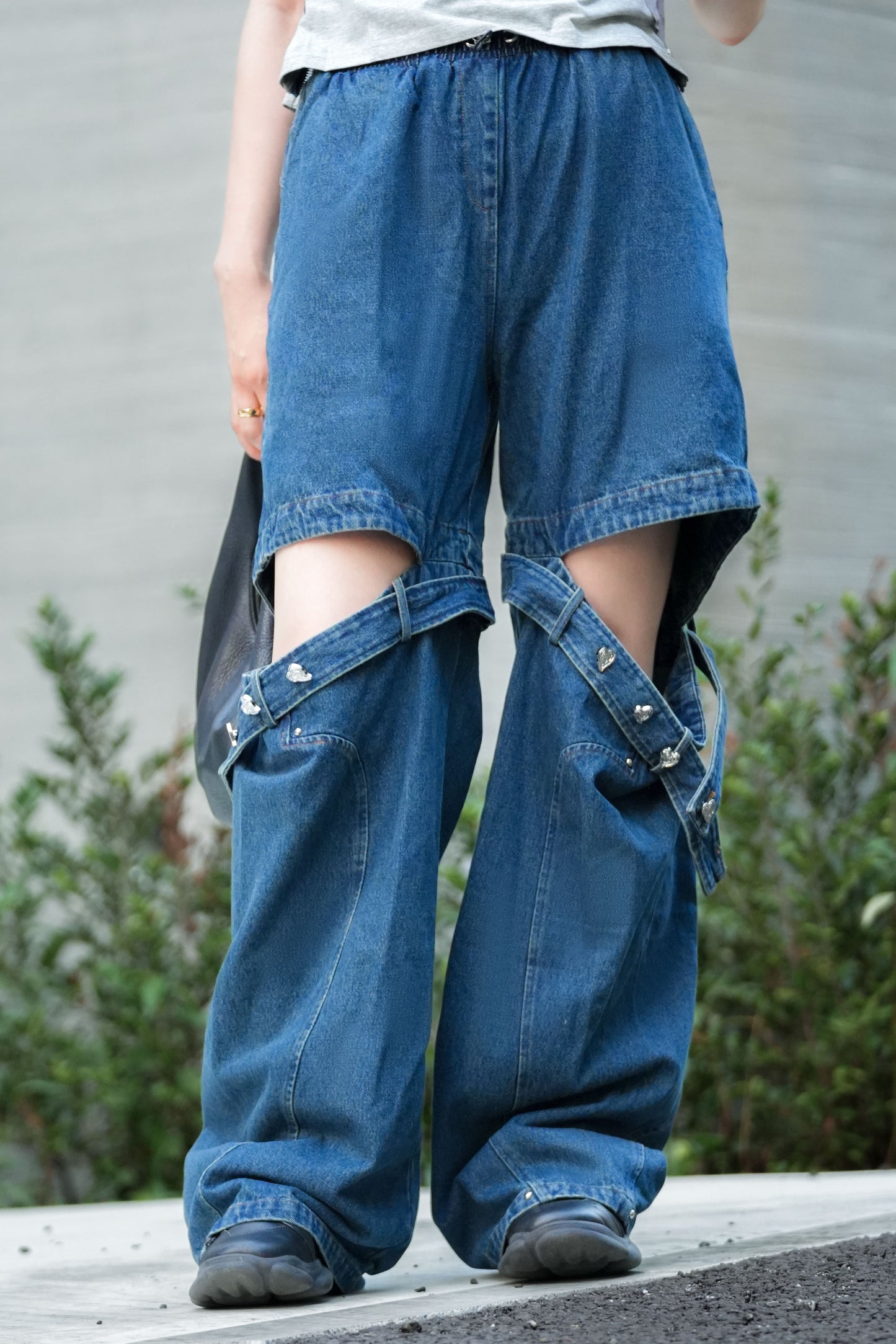 Denim Pants With Cut-out design