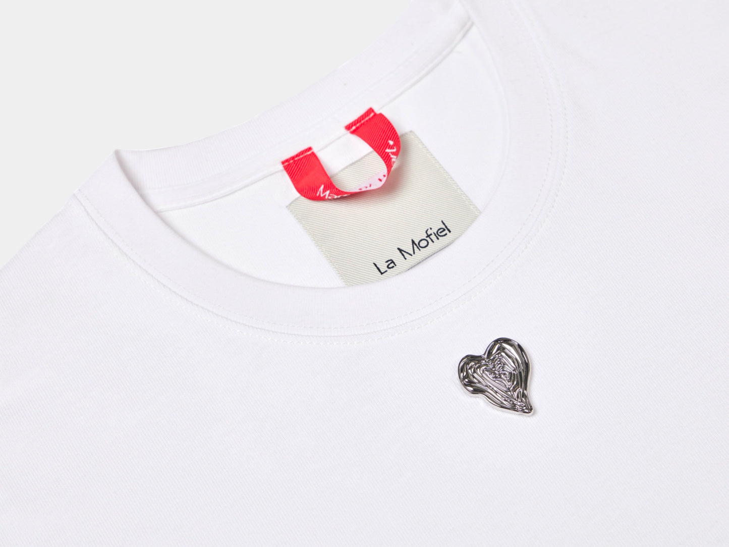 With Love Silver Heart Tee, White