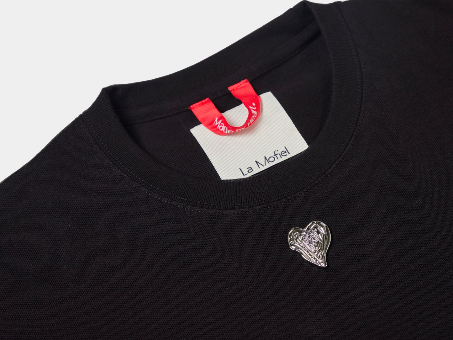 With Love Silver Heart Tee, Black