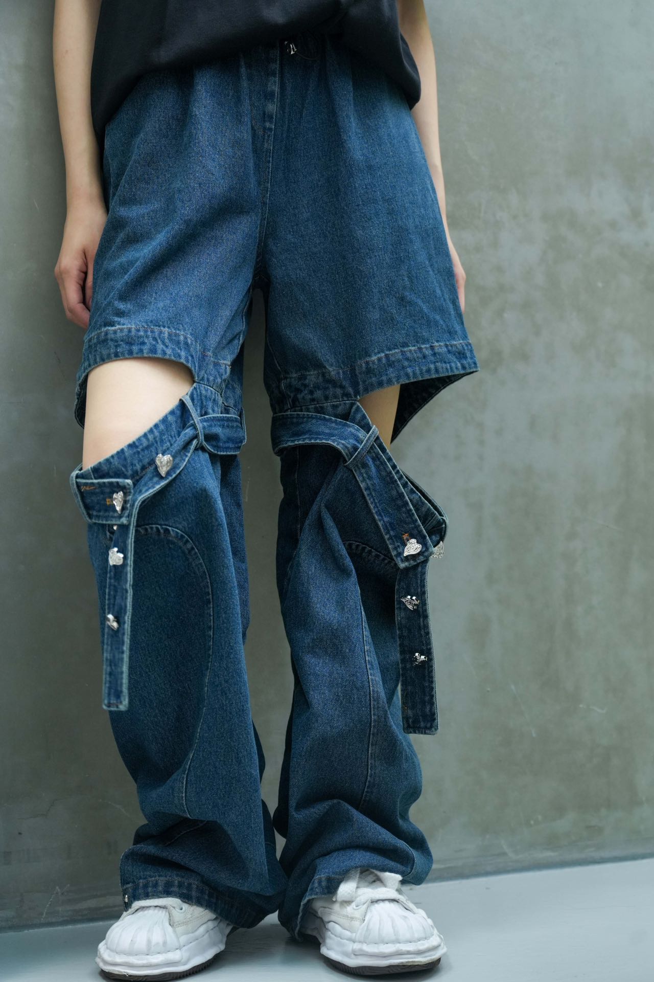 Denim Pants With Cut-out design