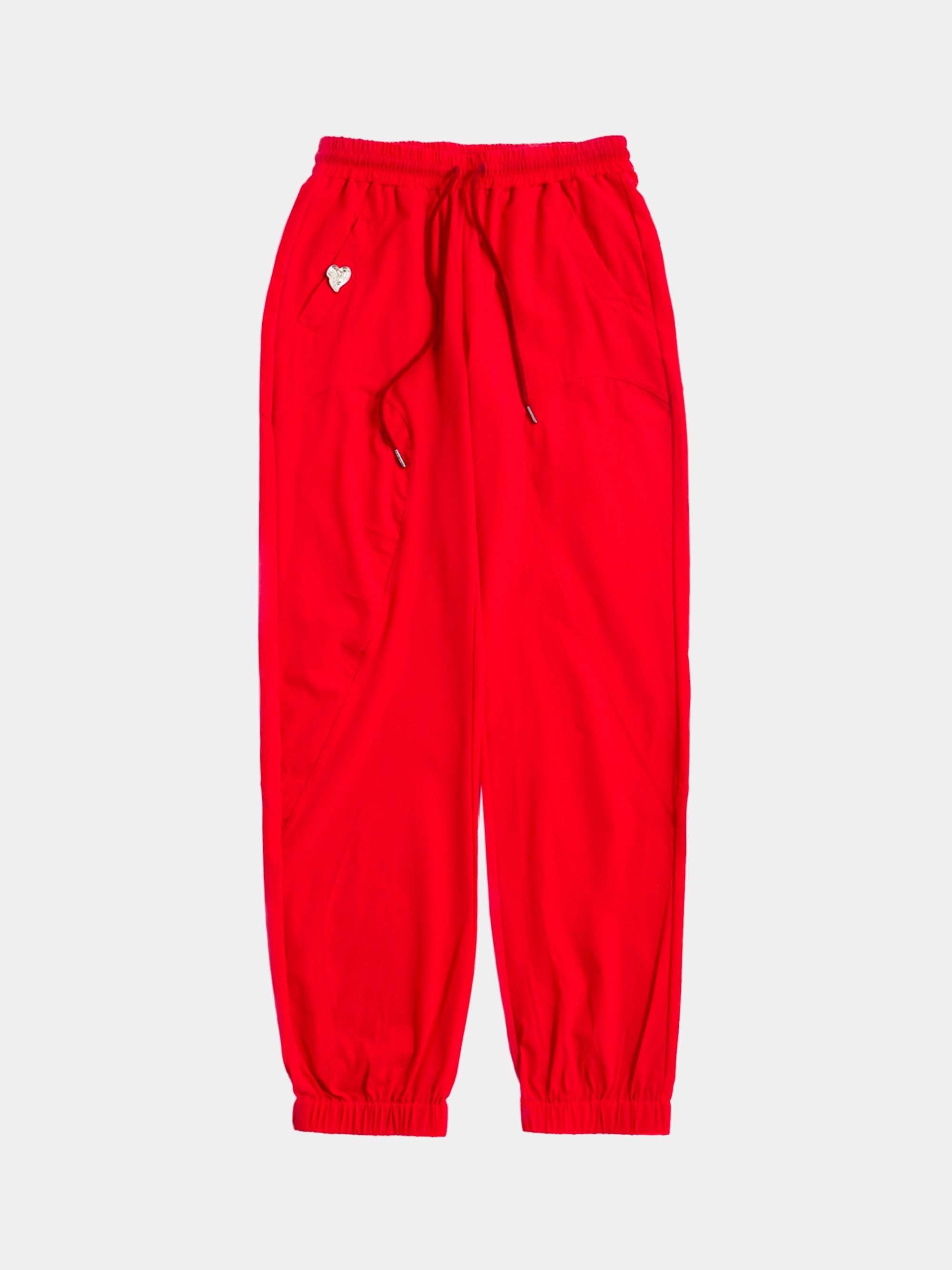 Switching Nylon Pants, Red